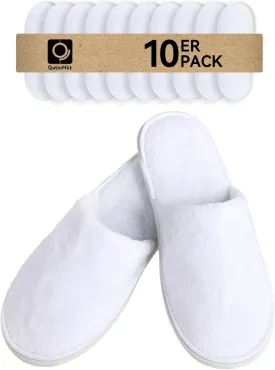 10Pcs Unisex Disposable Slippers for Guests, SPA, Hotel, Bath, Travel - Bulk Cotton Slippers for Shoeless Home, Guest House or Commercial Use