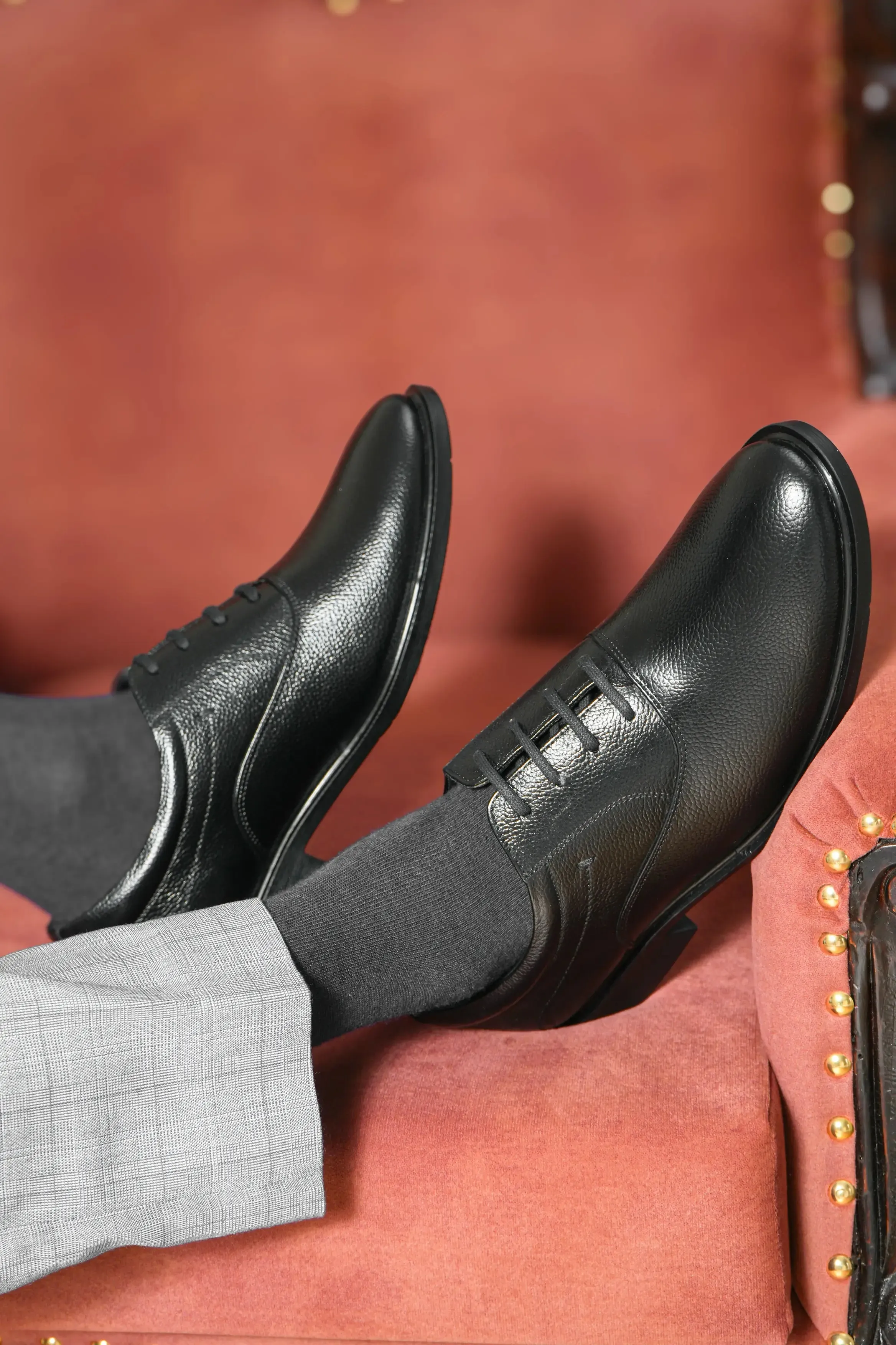 Aged Oxford Full Grain Leather Derby Lace Ups