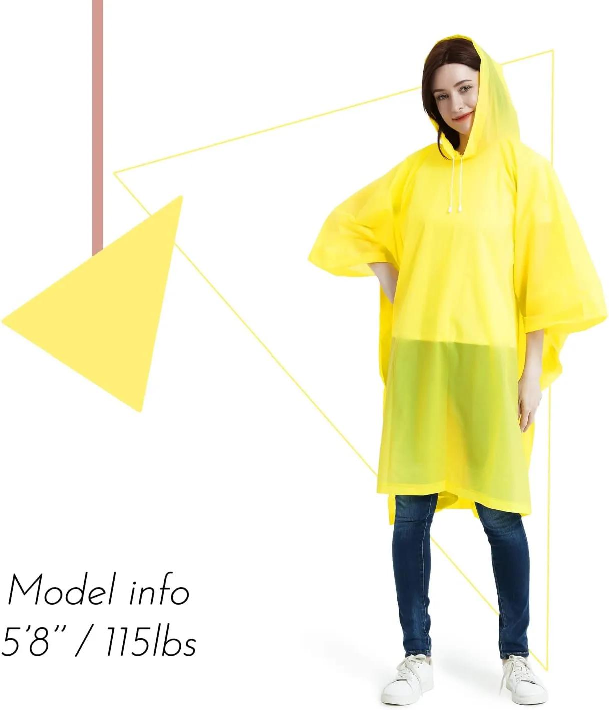 ANTVEE Reusable Rain Ponchos for Adult 2 Pack for Women and Men with Drawstring Hood