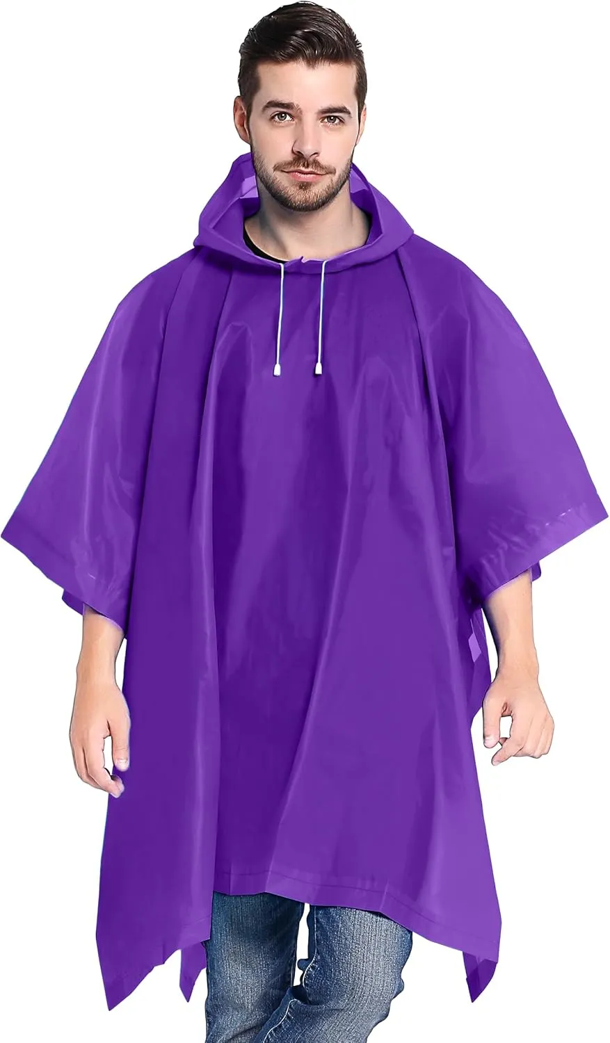 ANTVEE Reusable Rain Ponchos for Adult 2 Pack for Women and Men with Drawstring Hood