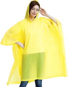 ANTVEE Reusable Rain Ponchos for Adult 2 Pack for Women and Men with Drawstring Hood