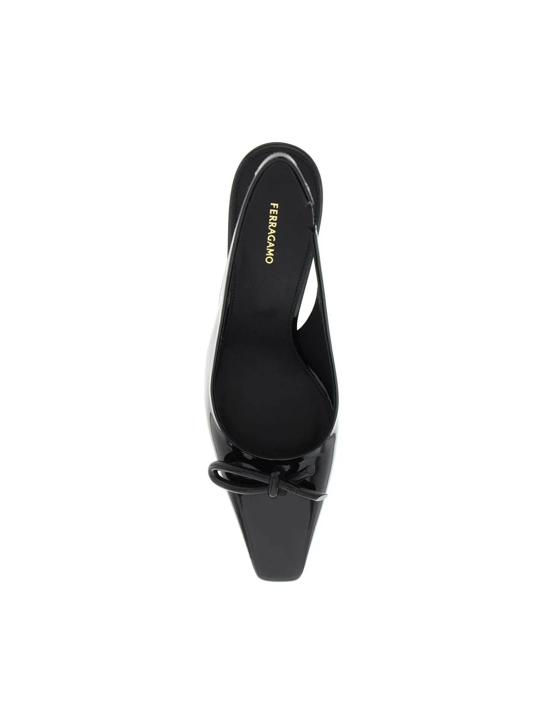 Asymmetric Bow Slingback Pumps