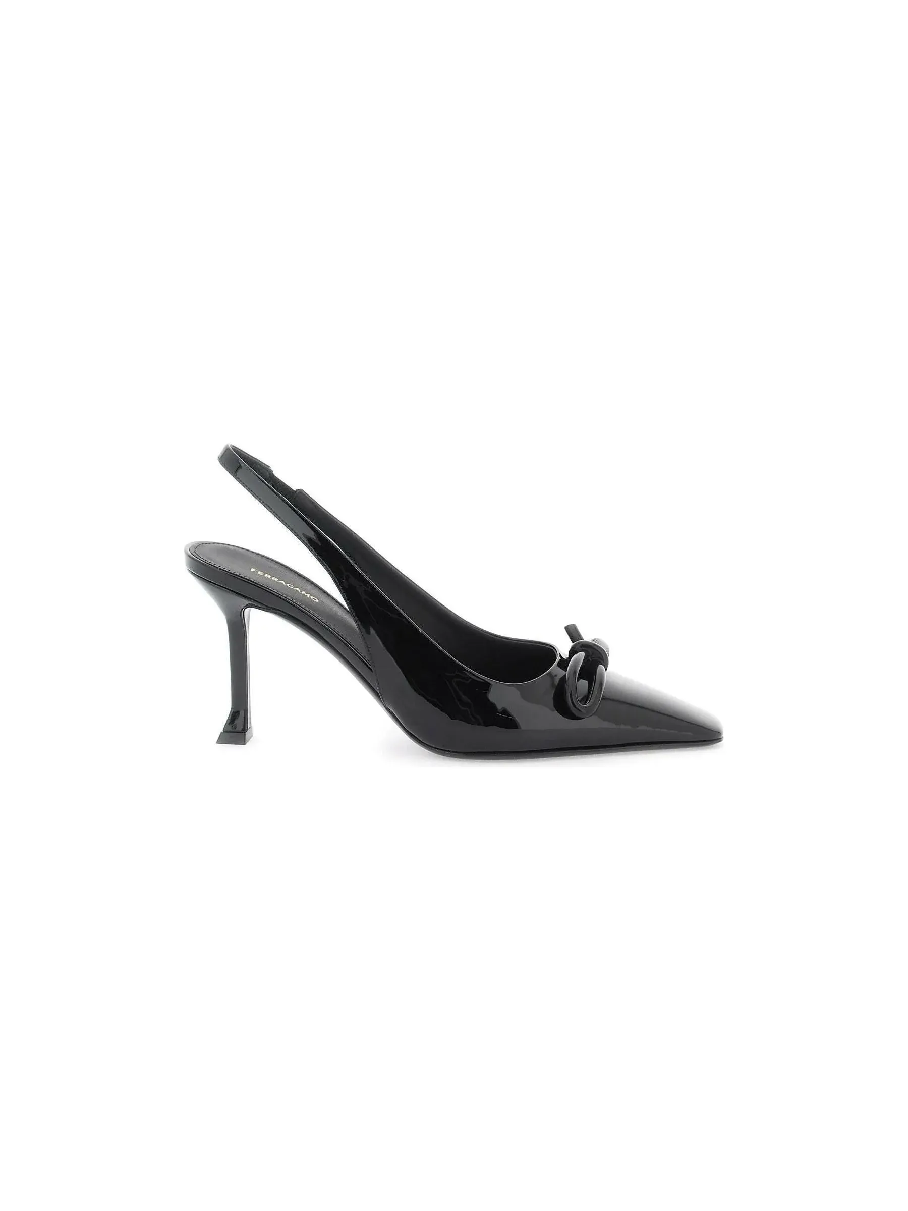 Asymmetric Bow Slingback Pumps