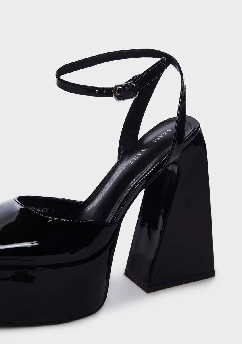 Black Clementine Block Heels