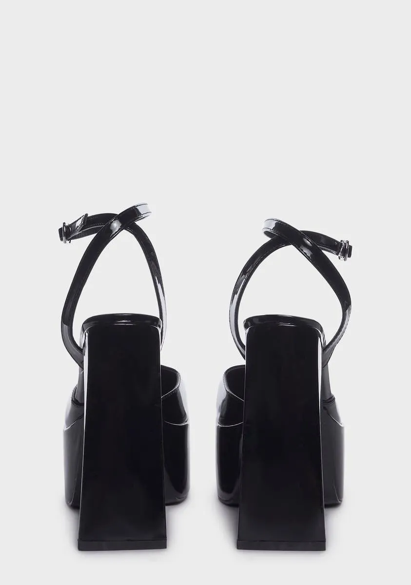 Black Clementine Block Heels