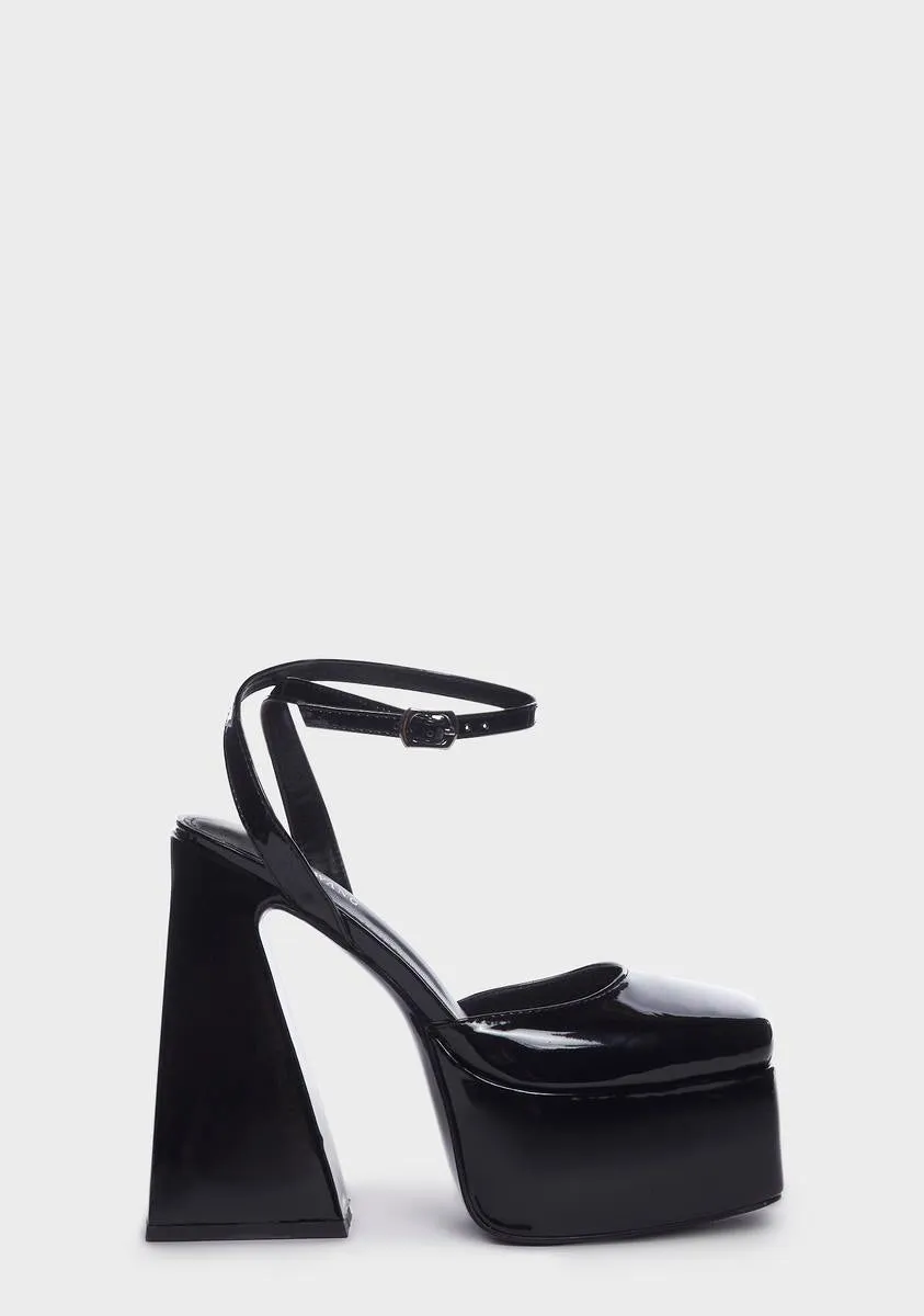 Black Clementine Block Heels