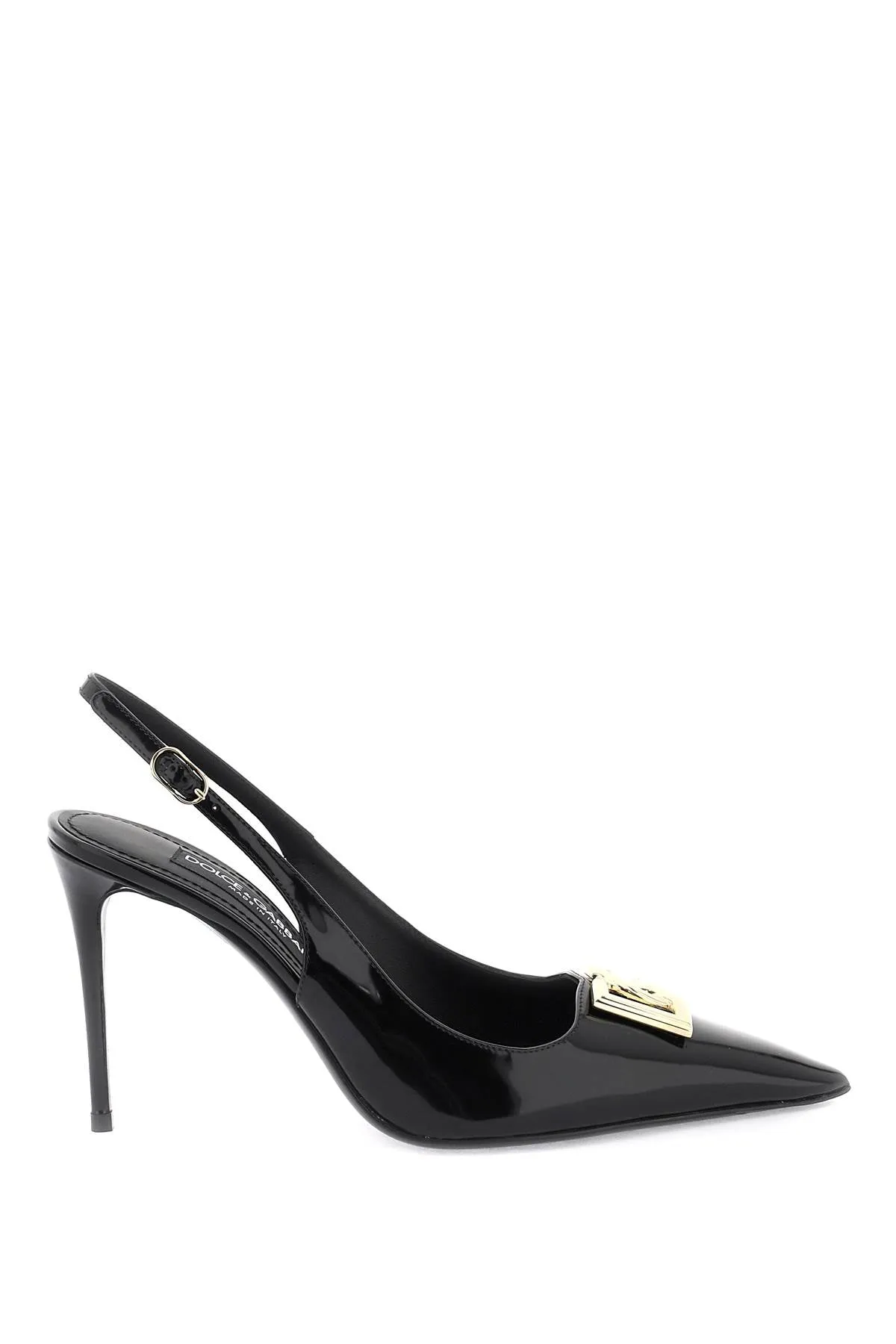 Dolce & gabbana glossy leather lollo slingback pumps