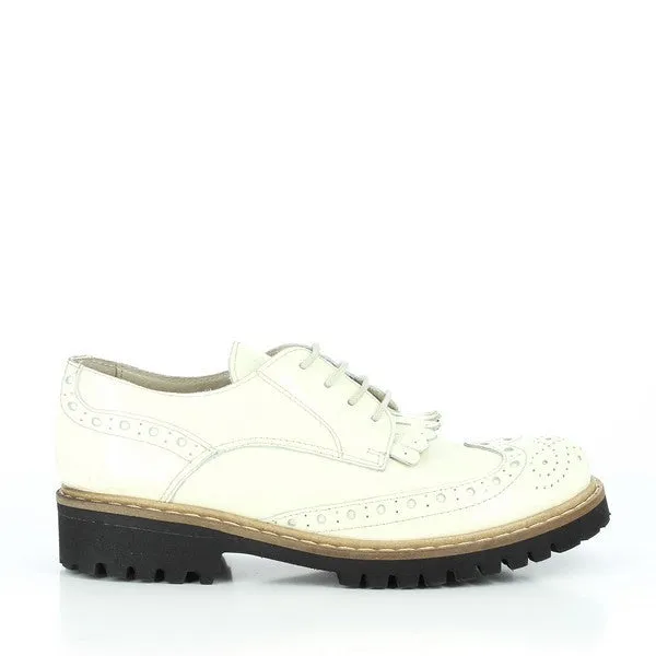 Felmini 8964 White Lace-Up Shoes
