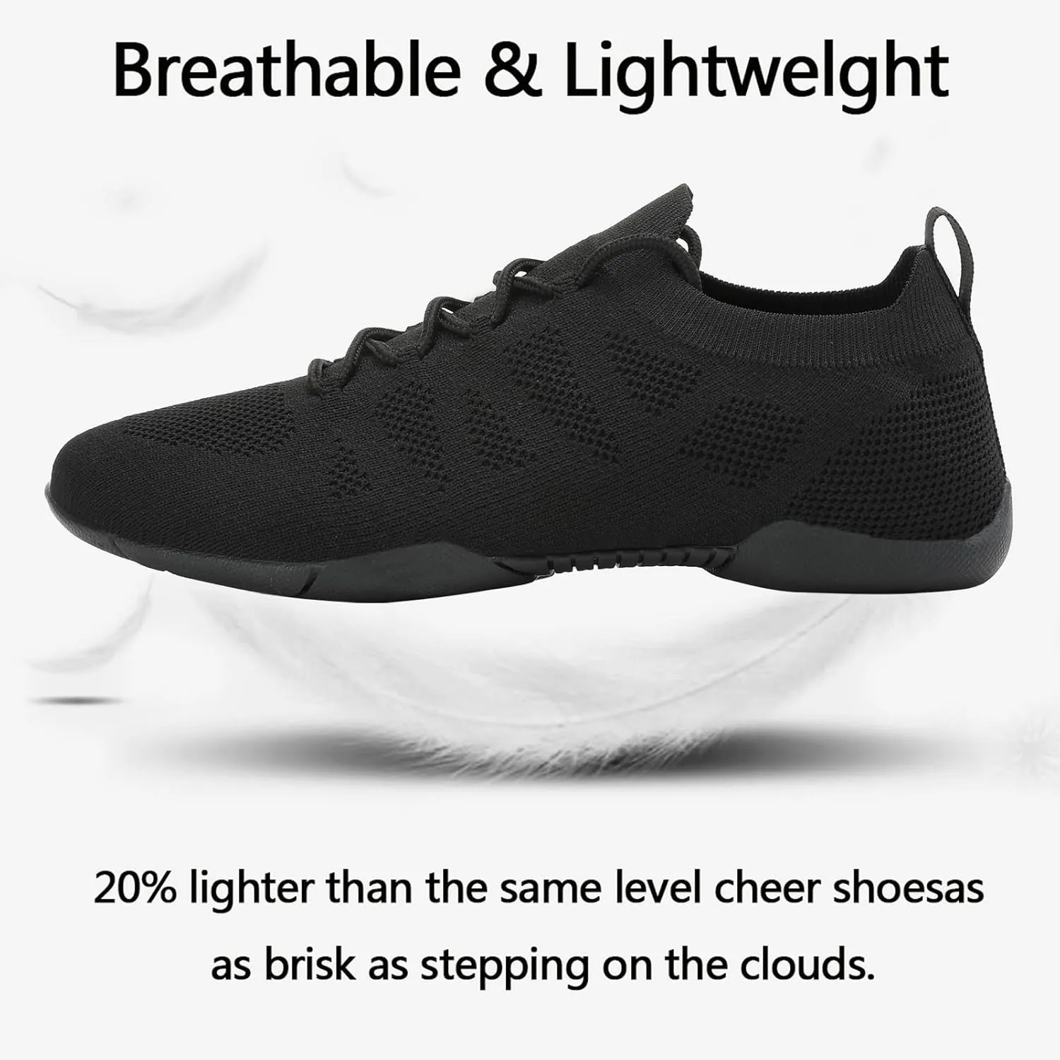 Girls Cheer Shoes Toddler White Cheerleading Shoes Lightweight Non-Slip for Cheer Competitions, Practice, Dance, Gymnastics Size Kids/Little Kid 13.5 to Women 10