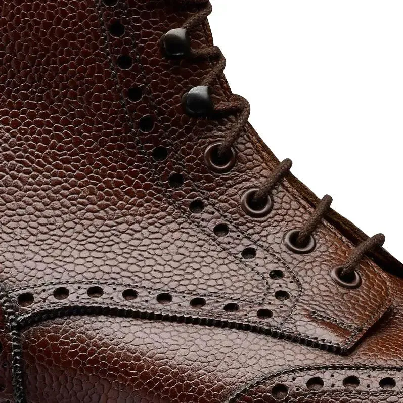 Islay Dark Brown Scotch Grain Derby Boots