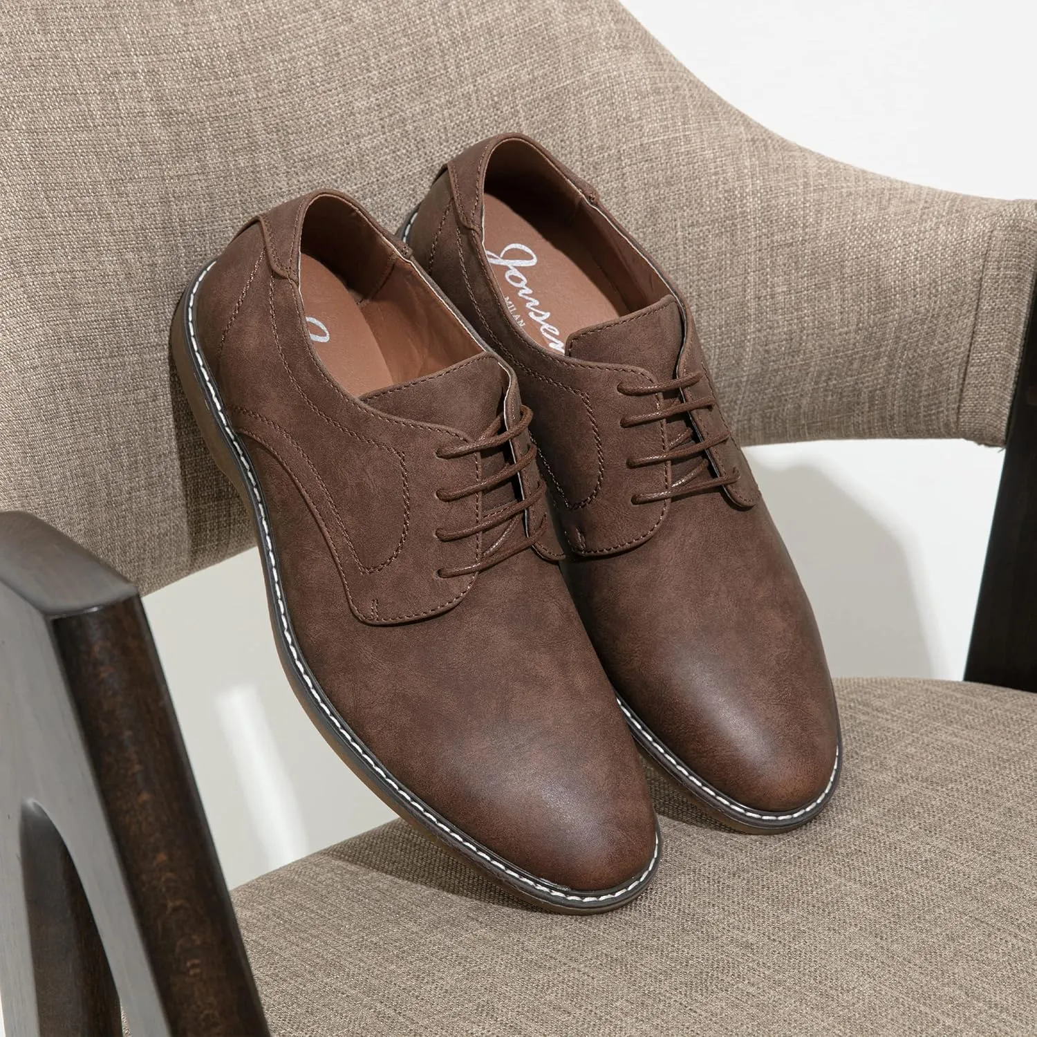 Jousen Men's Casual Dress Shoes Retro Business Classic Dress Shoes for Men