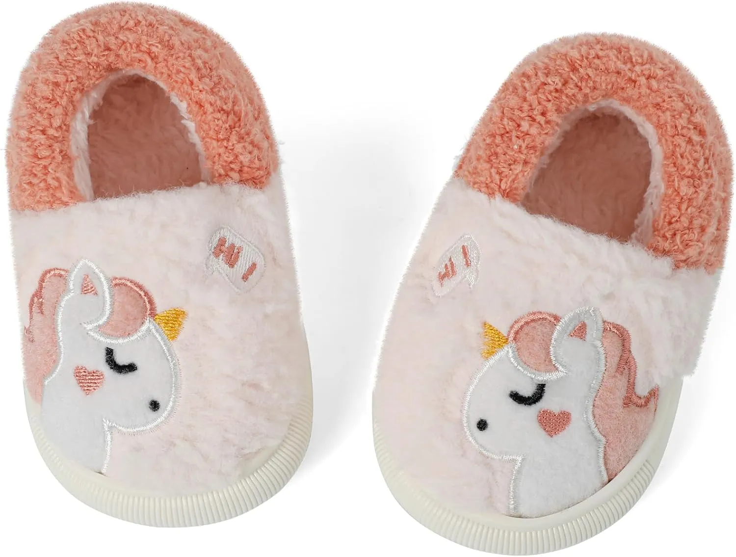 KAKU NAUN Toddler Kids Unisex Slippers Animal Winter Warm Furry Shoes for Boys Girls