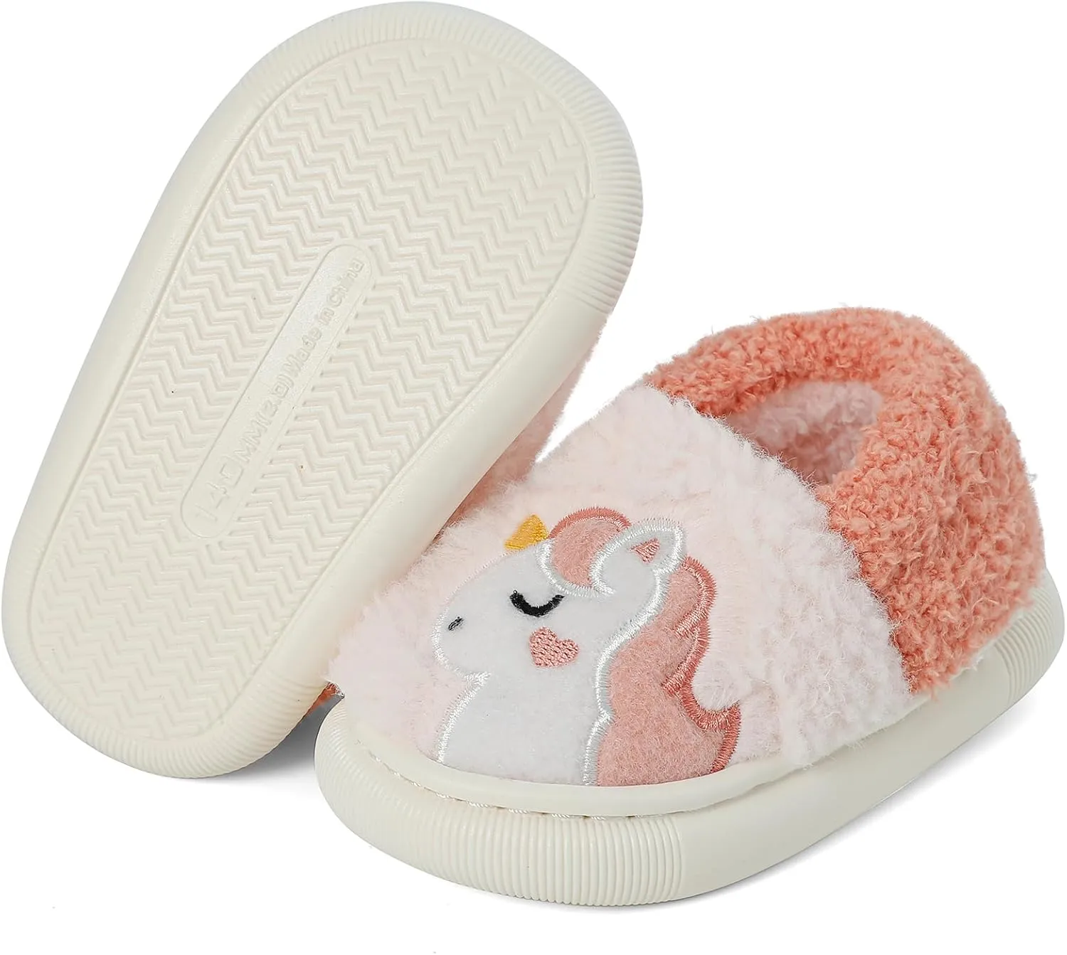 KAKU NAUN Toddler Kids Unisex Slippers Animal Winter Warm Furry Shoes for Boys Girls