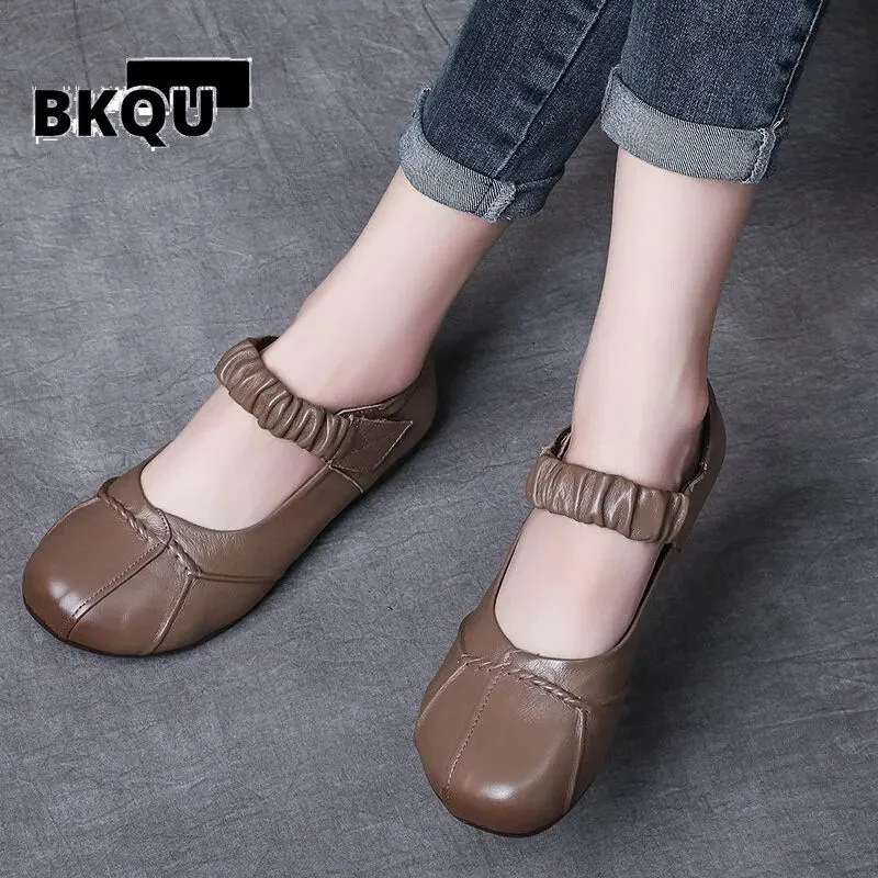 kamames comfortable autumn summer black leather shoes for women flatss oxford moccasins ballet shoes woman flat