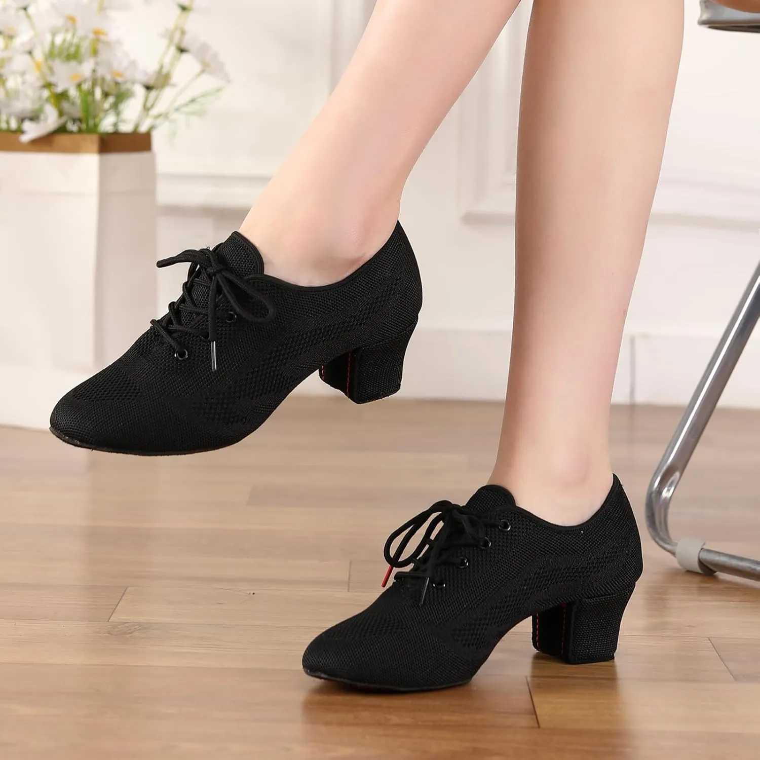 Latin Dance Shoes Women Lace up Ballroom Salsa Tango Practice Teaching