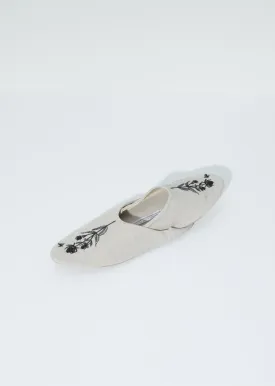 Linen Babouche Slippers — Natural x Black
