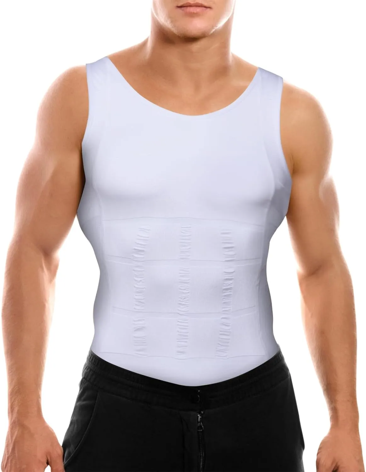 Mens Compression Shirt Slimming Body Shaper Vest Workout Tank Tops Abs Abdomen Undershirts