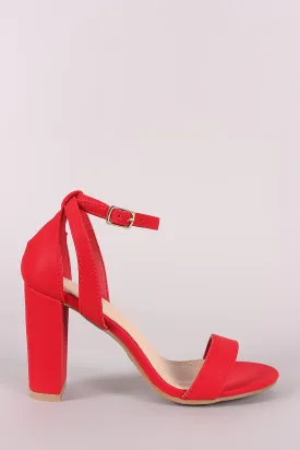 Nubuck Ankle Strap Chunky Heel