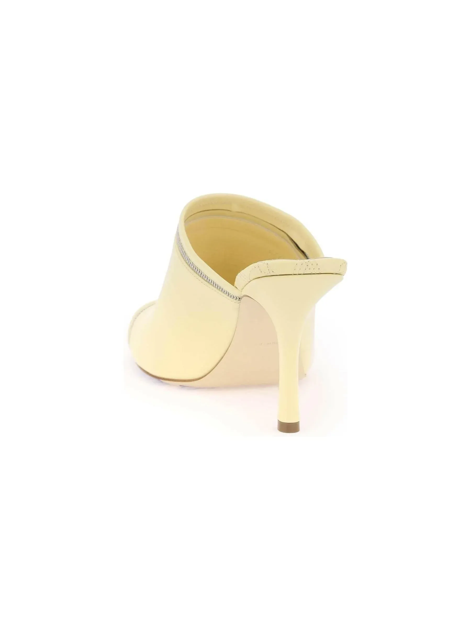 Peep Toe Leather Mules