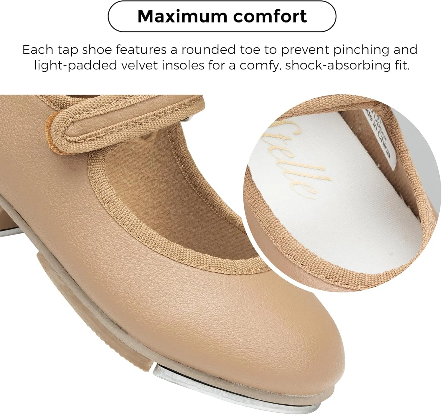 Stelle Tap Shoes for Girls Boys PU Leather Non-Slip Dance Shoes for Toddler/Little Kid/Big Kid