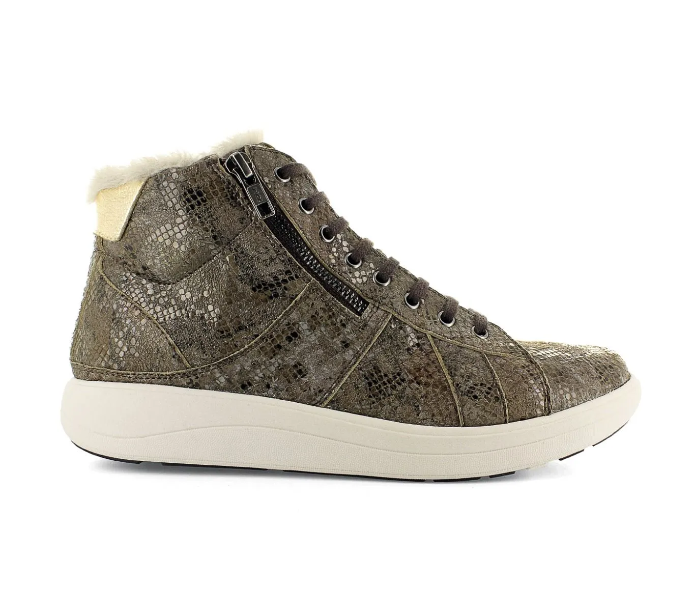 Strive Women's Chatsworth II Leather Ankle Boots Taupe Snake