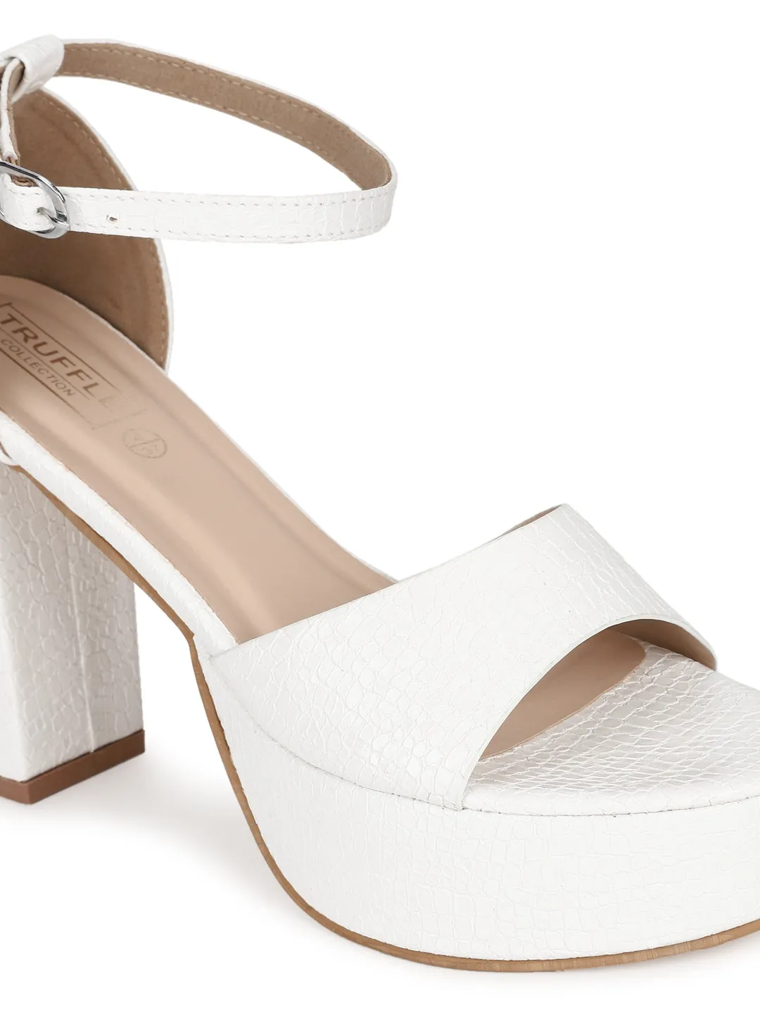 White PU Croc Pattern High Block Heel Sandals (TC-SLC-V103-WHT)